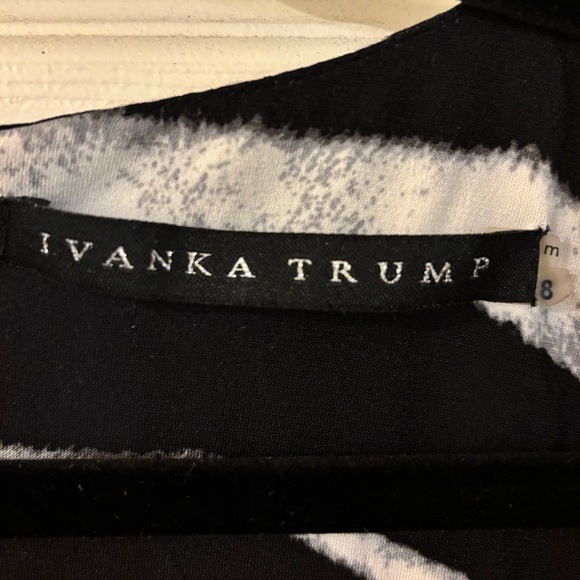 Ivanka Trump Black and White Zebra Midi Dress Size 8 - Picture 2 of 7